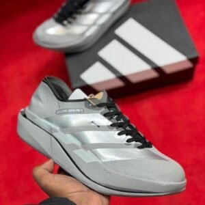 Adidas Adizero Adios Pro 5 Cream running shoe silver